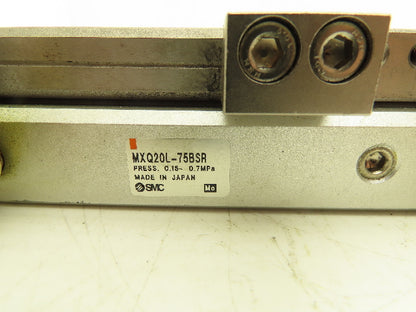 SMC MXQ20L-75BSR Pneumatic Air Slide Table End Lock Cylinder 20mm x 75mm Stroke