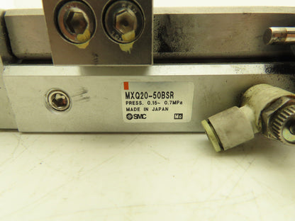 SMC MXQ20-50BSR Pneumatic Air Slide Table End Lock Cylinder 20mm x 50mm Stroke