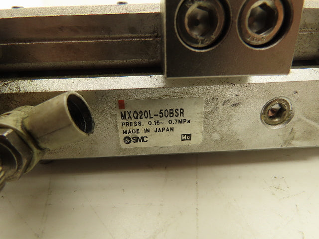 SMC MXQ20L-50BSR Pneumatic Air Slide Table End Lock Cylinder 20mm x 50mm Stroke