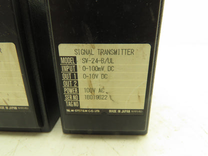 M-System SV-24-B/UL Signal Transmitter 0-100mVDC In 0-10VDC Out Lot of 3