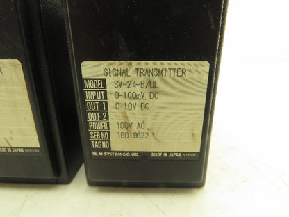 M-System SV-24-B/UL Signal Transmitter 0-100mVDC In 0-10VDC Out Lot of 3