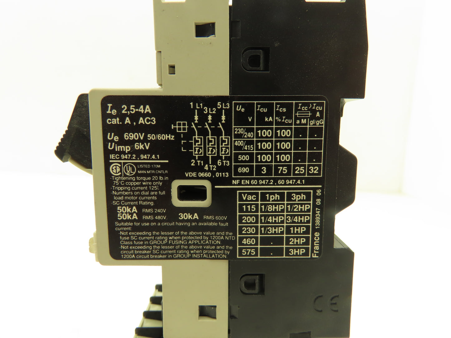 Telemecanique GV2 Contactor Manual Motor Starter 2.5-4A 6-10A Mixed Lot of 12