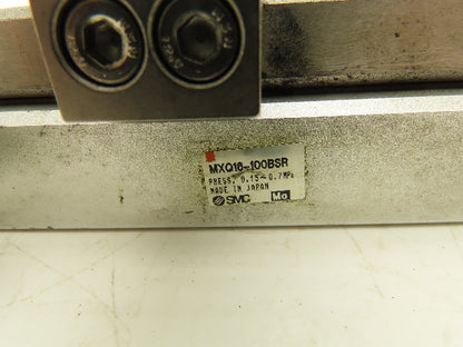SMC MXQ16-100BSR Pneumatic Air Slide Table End Lock Cylinder 16mm x 100mm Stroke