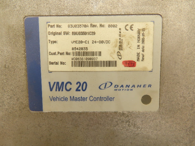 Danaher Motion 83U03570A VMC 20 Vehicle Master Controller Rev. No: 0002 VMC20-C1