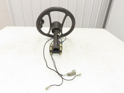 Hyster E30Z Forklift Steering Wheel Column with Sensors Hand Knob 12"
