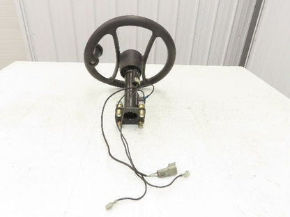 Hyster E30Z Forklift Steering Wheel Column with Sensors Hand Knob 12"