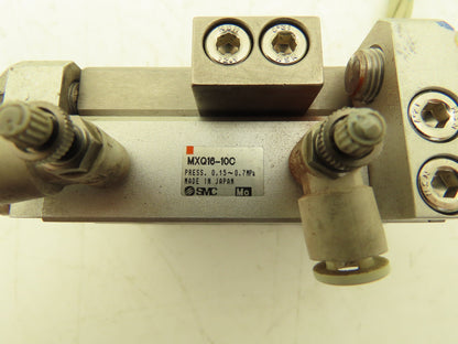 SMC MXQ16-10C Pneumatic Air Slide Table Cylinder w/Stops 16mm Bore 10mm Stroke