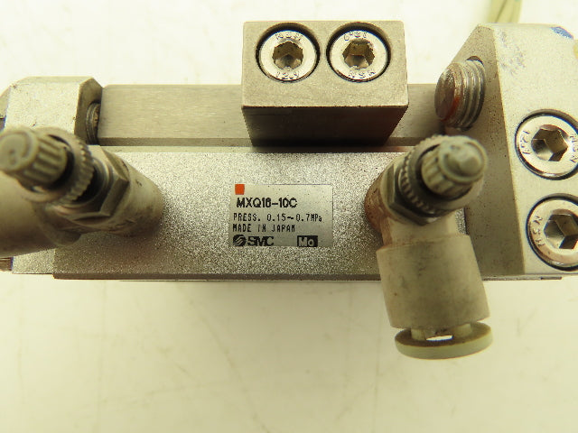 SMC MXQ16-10C Pneumatic Air Slide Table Cylinder w/Stops 16mm Bore 10mm Stroke