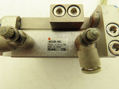 SMC MXQ16-10C Pneumatic Air Slide Table Cylinder w/Stops 16mm Bore 10mm Stroke