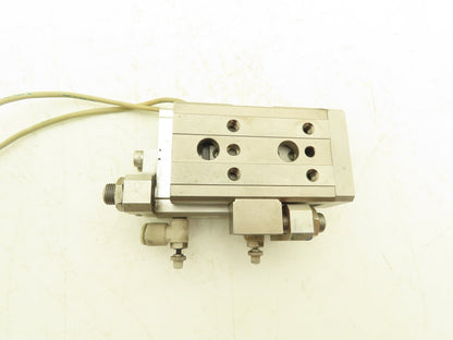 SMC MXQ16-10C Pneumatic Air Slide Table Cylinder w/Stops 16mm Bore 10mm Stroke