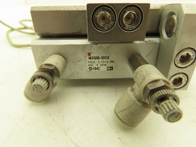 SMC MXQ16-10CS Pneumatic Air Slide Table Cylinder w/Stop 16mm Bore 10mm Stroke