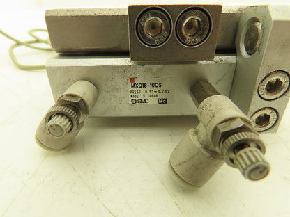 SMC MXQ16-10CS Pneumatic Air Slide Table Cylinder w/Stop 16mm Bore 10mm Stroke