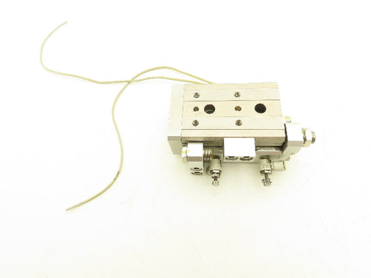 SMC MXQ25L-20A Pneumatic Air Slide Table Cylinder w/Stops 25mm Bore 20mm Stroke