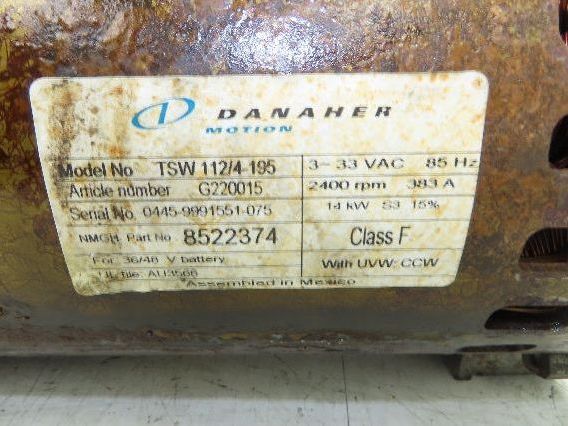 Danaher Motion TSW 112/4-195 DC Hydraulic Pump Motor Hyster E60Z Forklift 36/48V