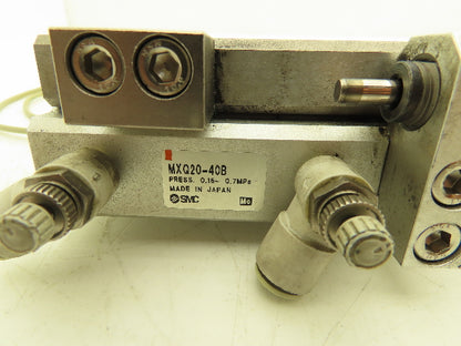 SMC MXQ20-40B Pneumatic Air Slide Table Cylinder w/Shock 20mm Bore 40mm Stroke