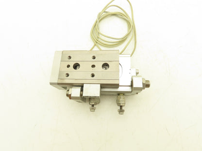 SMC MXQ20L-20A Pneumatic Air Slide Table Cylinder w/Stops 20mm Bore 20mm Stroke