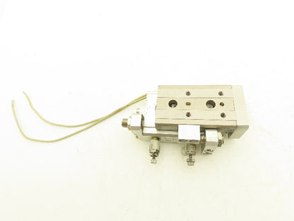 SMC MXQ20-20A Pneumatic Air Slide Table Cylinder w/Stops 20mm Bore 20mm Stroke