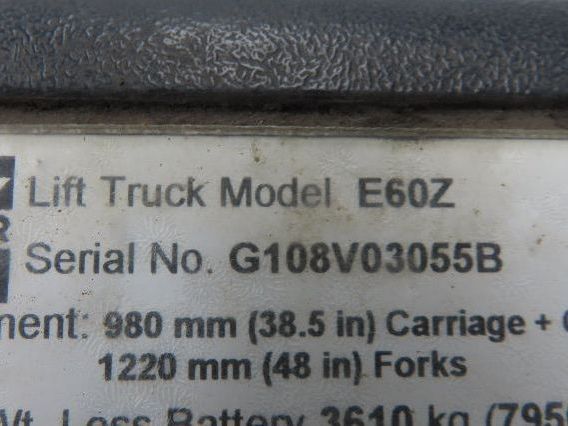 Hyster E60Z Forklift Sideshift 4 Lever Controls And Model Label