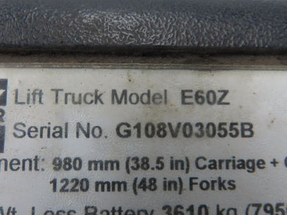 Hyster E60Z Forklift Sideshift 4 Lever Controls And Model Label