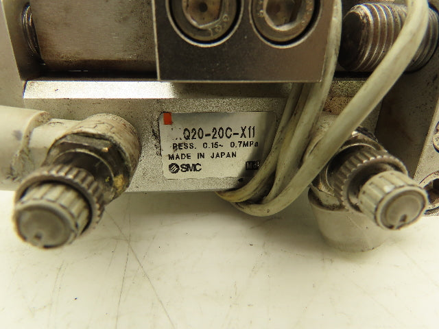 SMC MXQ20-20C-X11 Pneumatic Air Slide Table Cylinder w/Stops 20mm Stroke