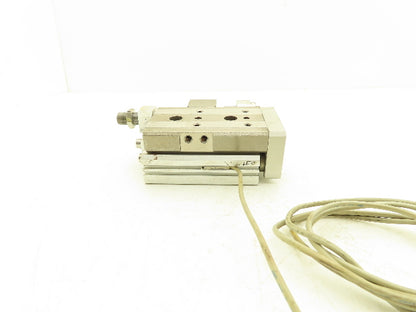 SMC MXQ20L-20C-X11 Pneumatic Air Slide Table Cylinder w/Stops 20mm Stroke