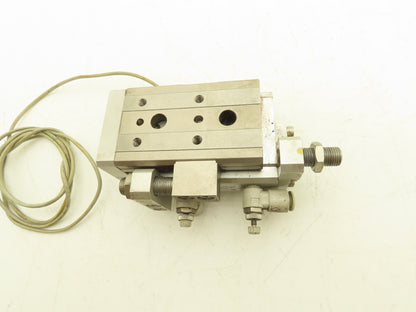 SMC MXQ20L-20C-X11 Pneumatic Air Slide Table Cylinder w/Stops 20mm Stroke