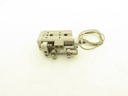 SMC MXQ20L-20C-X11 Pneumatic Air Slide Table Cylinder w/Stops 20mm Stroke