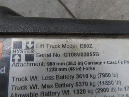 Hyster E60Z Forklift Dual-Wheel Drive Axle Assembly 6-Lug