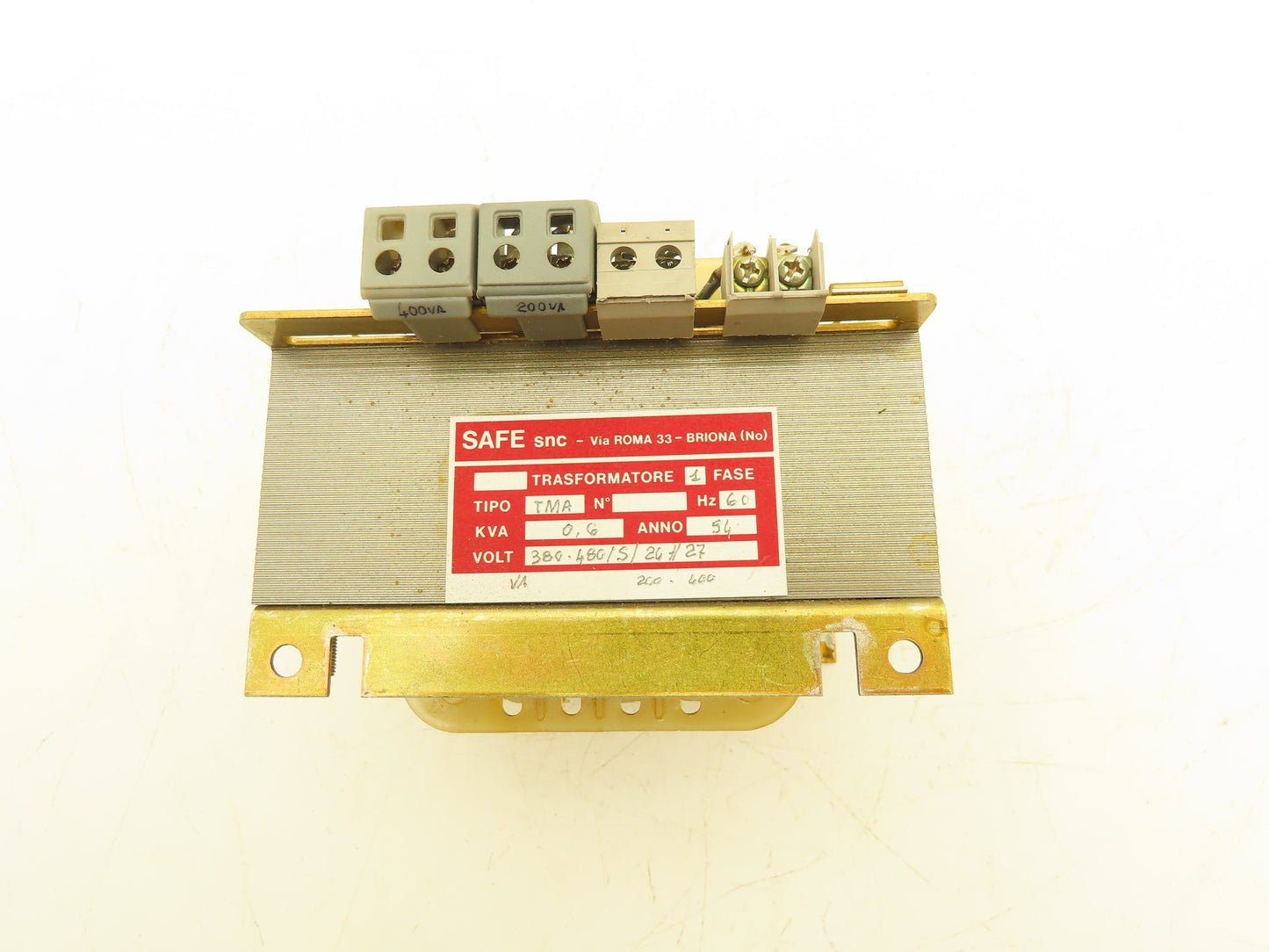 SAFE snc Transformer 1PH 380-480V Primary 24/27V Secondary 400 VA