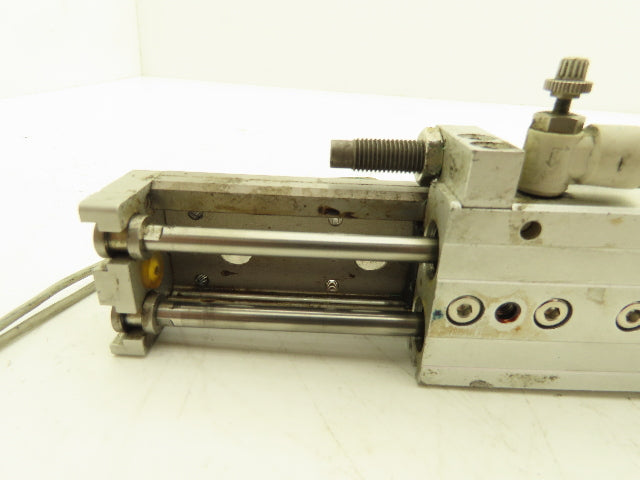 SMC MXQ12L-75B Pneumatic Air Slide Table Cylinder w/Shocks 12mm Bore 75mm Stroke