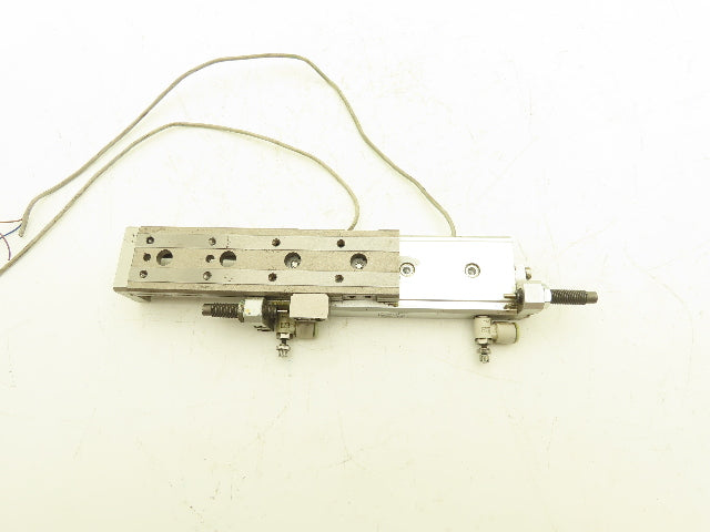 SMC MXQ12L-75B Pneumatic Air Slide Table Cylinder w/Shocks 12mm Bore 75mm Stroke