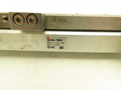 SMC MXQ12-75BSR Pneumatic Air Slide Table Cylinder End Lock 12mm x 75mm Stroke