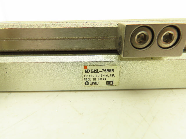 SMC MXQ12L-75BSR Pneumatic Air Slide Table Cylinder End Lock 12mm x 75mm Stroke