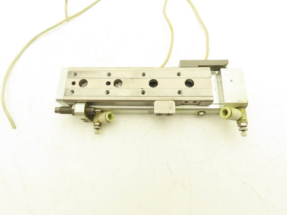 SMC MXQ12L-75BSR Pneumatic Air Slide Table Cylinder End Lock 12mm x 75mm Stroke