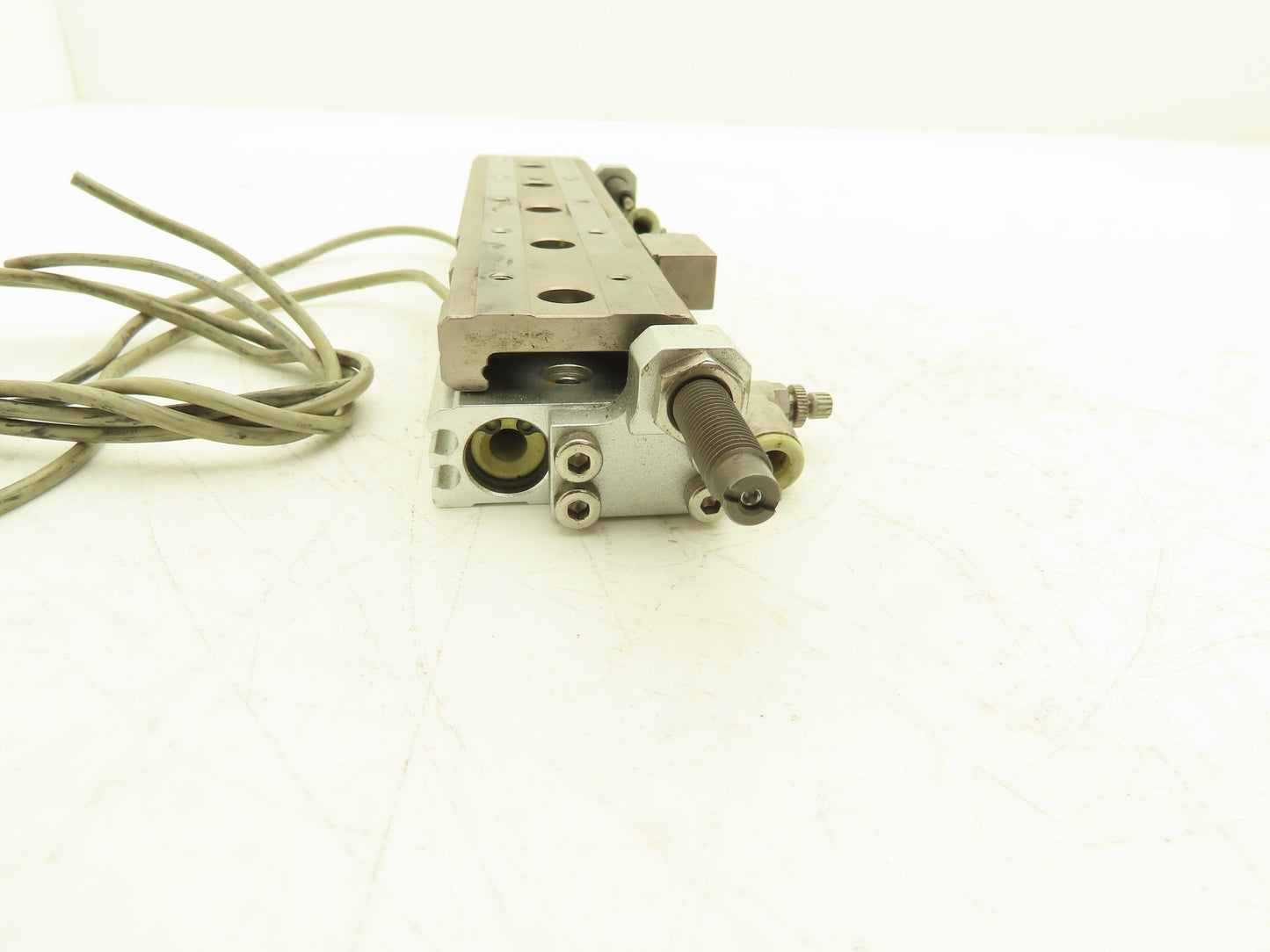 SMC MXQ12-100B Pneumatic Air Slide Table Cylinder w/Shocks 12mm x 100mm Stroke