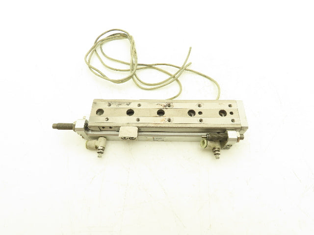 SMC MXQ12-100B Pneumatic Air Slide Table Cylinder w/Shocks 12mm x 100mm Stroke