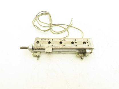 SMC MXQ12-100B Pneumatic Air Slide Table Cylinder w/Shocks 12mm x 100mm Stroke