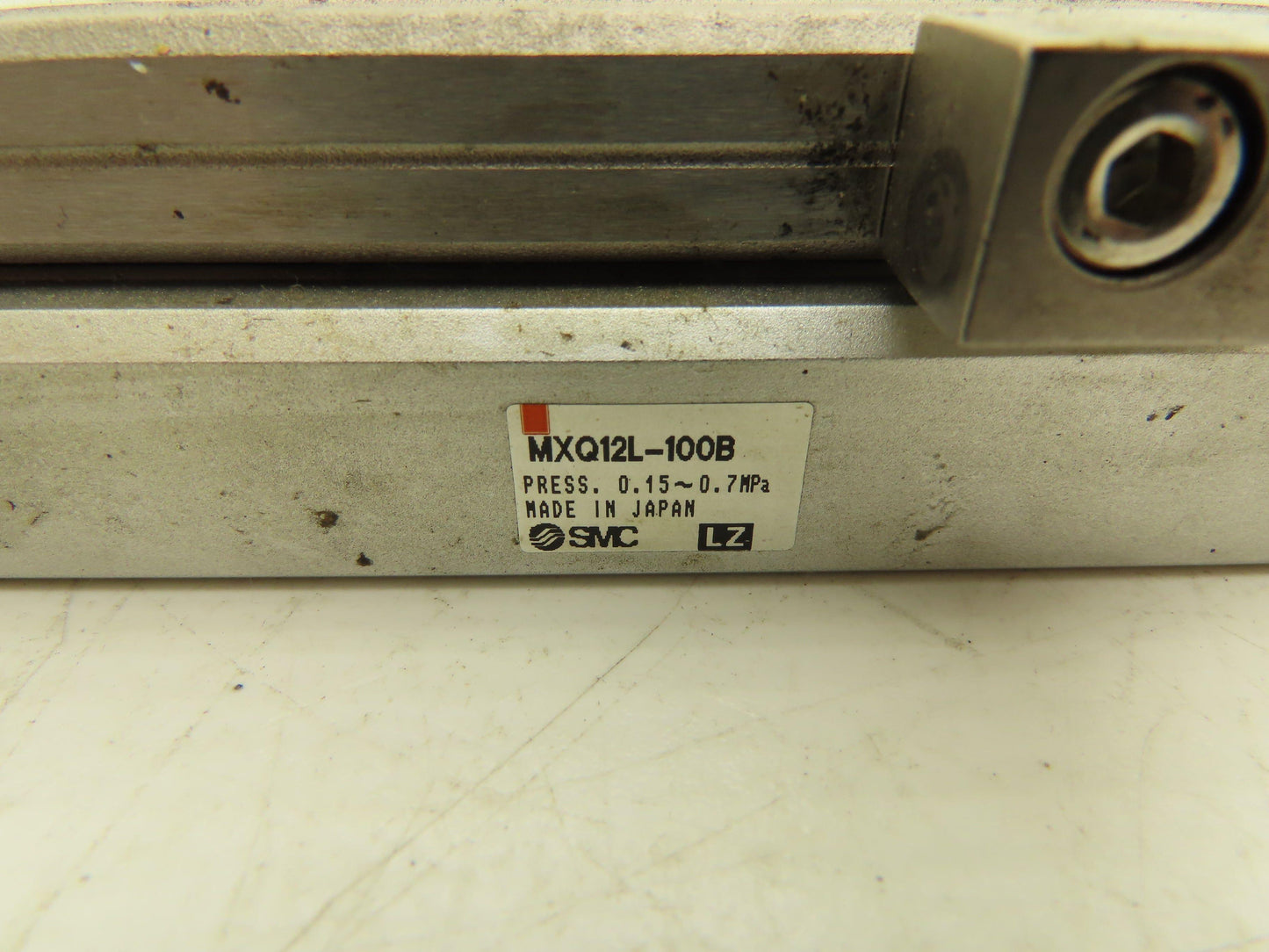 SMC MXQ12L-100B Pneumatic Air Slide Table Cylinder w/Shocks 12mm x 100mm Stroke