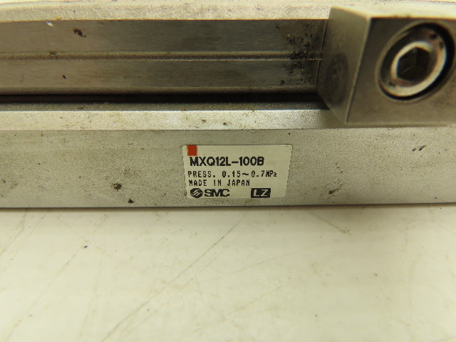 SMC MXQ12L-100B Pneumatic Air Slide Table Cylinder w/Shocks 12mm x 100mm Stroke
