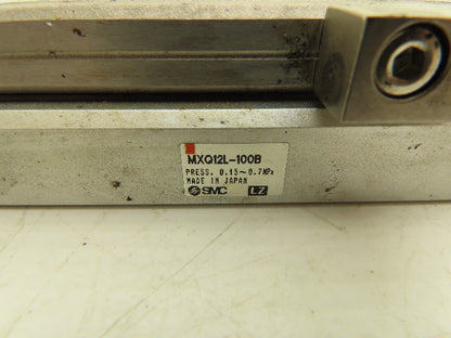 SMC MXQ12L-100B Pneumatic Air Slide Table Cylinder w/Shocks 12mm x 100mm Stroke