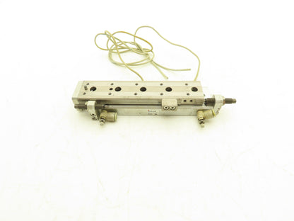 SMC MXQ12L-100B Pneumatic Air Slide Table Cylinder w/Shocks 12mm x 100mm Stroke