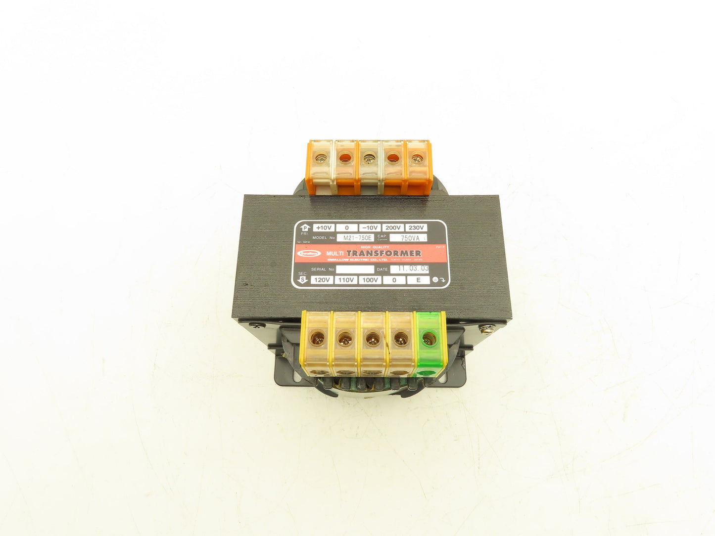 Swallow M21-750E Transformer 190-240V Pri 100-120V Sec 750VA