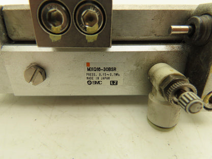 SMC MXQ16-30BSR Pneumatic Air Slide Table Cylinder End Lock 16mm x 30mm Stroke
