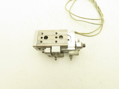 SMC MXQ16L-20A Pneumatic Air Slide Table Cylinder w/Stops 16mm Bore 20mm Stroke