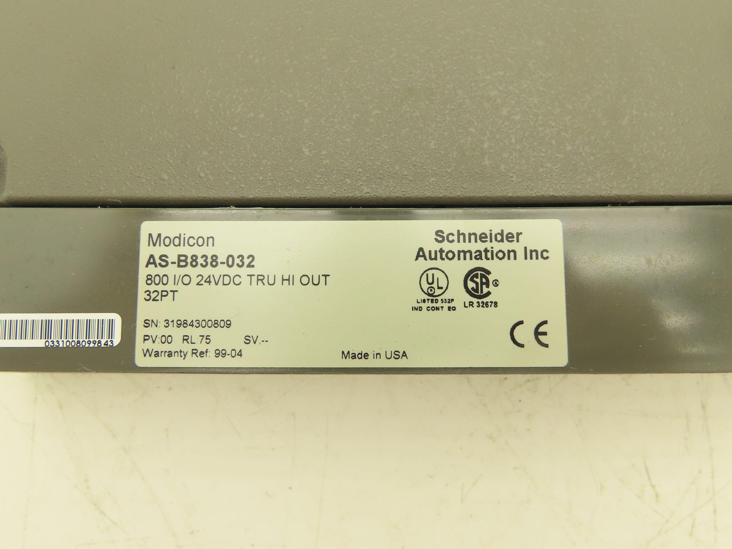 AEG Modicon AS-B838-032 I/O Module 24VDC TRU HI OUT PV:00 RL:75