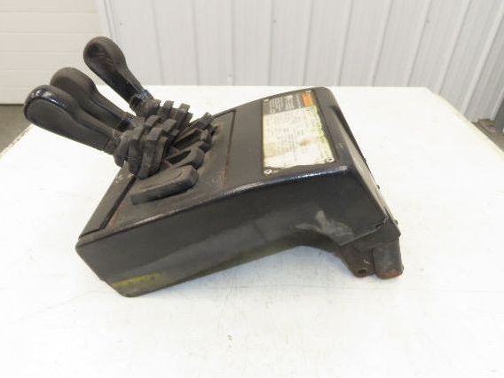 Hyster E60XM2-33 Forklift Sideshift 3 Lever Controls And Model Label