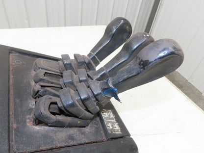 Hyster E60XM2-33 Forklift Sideshift 3 Lever Controls And Model Label