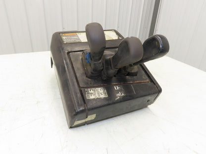 Hyster E60XM2-33 Forklift Sideshift 3 Lever Controls And Model Label