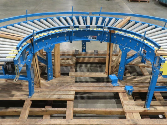 Hytrol 33"x 180° Curve Accumulation Roller Conveyor 30"BF .5Hp 460V Drive 75 FPM