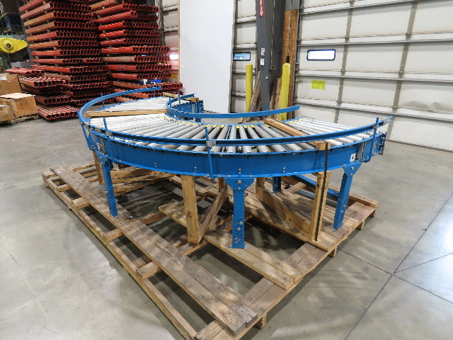 Hytrol 33"x 180° Curve Accumulation Roller Conveyor 30"BF .5Hp 460V Drive 75 FPM